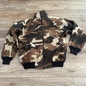 Vintage Famous Trails Camo Polar Fleece Zip Up Hunting
